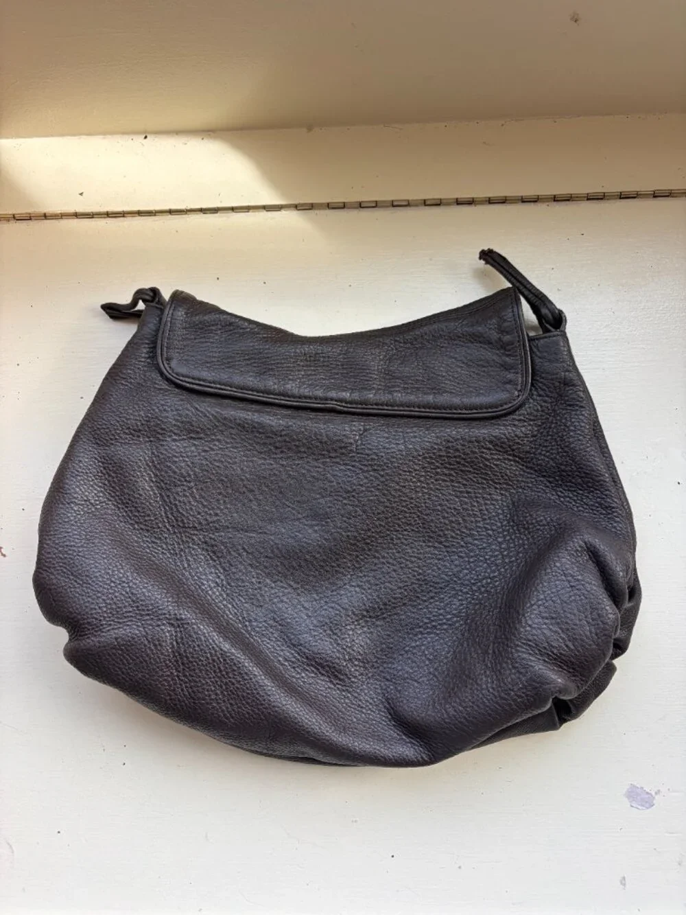 Shanghai Tang Woven Leather Hobo Bag - Chocolate Brown